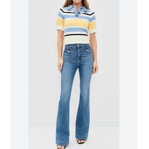 Veronica Beard Patch Pocket Skinny Flare Jean's In Enough Said 24 NWT